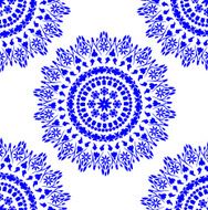 Blue Floral Pattern N10