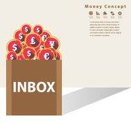 Money Concept Design and Business background Vector dollar eur N14