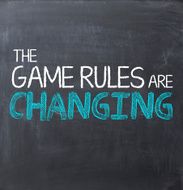 The Game Rules are Changing - drawn on blackboard