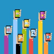 Business hands with gadgets N2