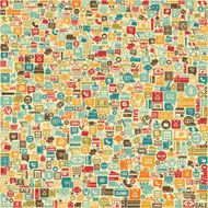 shopping and business background with icons vector