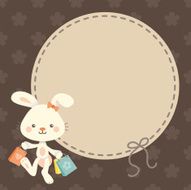 Cute kawaii Easter bunny shopping label