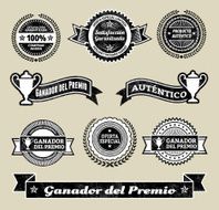Satisfaction guaranteed award badges in Spanish N2