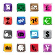 Banking and Finance Icons - Shiny colors
