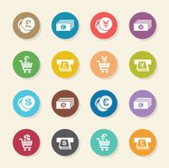 Currency Symbol Icons Set 3 - Color Circle Series