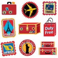 travel icons red theme