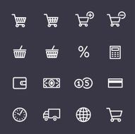 shopping icons set N60
