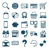 Internet shopping icon set in flat design style N2