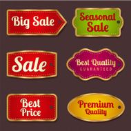 Vector set Colorful Sale banners labels (coupon discount tag) template N3