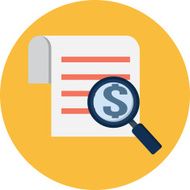 Vector Magnifying Glass and Receipt Flat Illustration N2