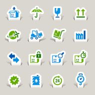 Paper Cut - Logistic and Shipping icons N2