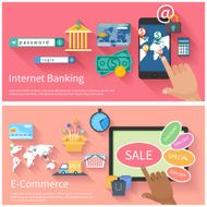 Internet banking and e-commerce concept