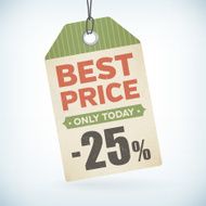 best price only today paper -25 percent off tag