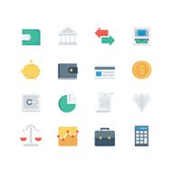 Pixel perfect finance and money flat icons