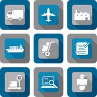 Logistics Shipping Icon Design set