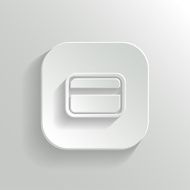 Credit card icon - vector white app button N2
