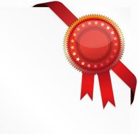 Vector corner ribbon and quality certificate