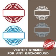 Blank Rubber Stamp Set Template For Any Background Vector Ill