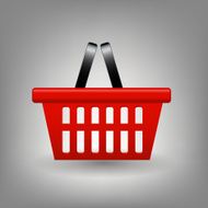 Red shopping basket icon vector illustration