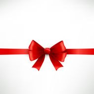 Holiday red ribbon and bow