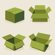 green paper box