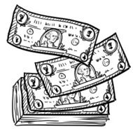 American dollar vector sketch N2