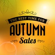 autumn sales vintage vector typography poster
