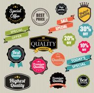 Vector stickers and ribbons