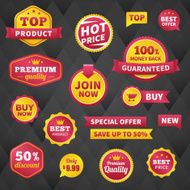 vector business badge labels set on dark background N2