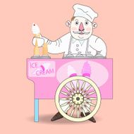 Ice cream vendor with cart N2