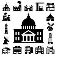 Buildings Icon set N2