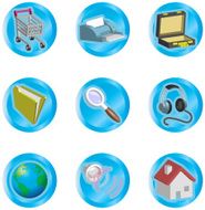 3d color web and internet icon set