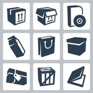 Vector isolated package icons set #1