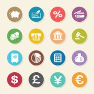 Finance and Banking Icons - Color Circle Series