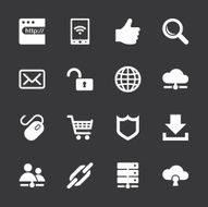 Internet and web Icons Set 2 - White Series