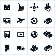 Black Product Shipping Icons N2