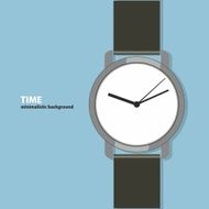 Minimalistic background with a wristwatch flat design N2