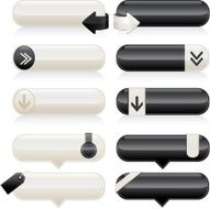 Interface Icons Labels Ribbons Arrows Tags Set White Black
