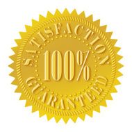 Satisfaction guaranteed seal isolated on white