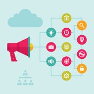 Digital Marketing &amp; Advertising - Loudspeaker Concept Vector Illustration N2