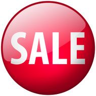Sale Round Red Glass Shiny Button