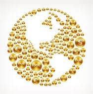 Western Hemisphere Globe on Gold Coin Buttons
