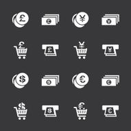Currency Symbol Icons Set 3 - White Series