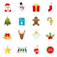 Flat Christmas icons N2