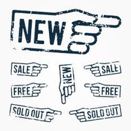 Vector set rubber stamps new sale free sold out