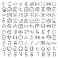 One hundred vector line icons set N5