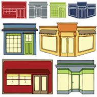 Assorted Storefronts Hand Drawn