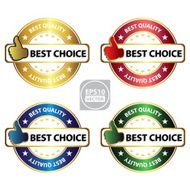 best choice sticker icon sign with gesture hand