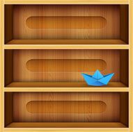 Wooden Shelf Vector Illustration