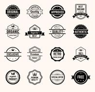 Black and White Retro Badges